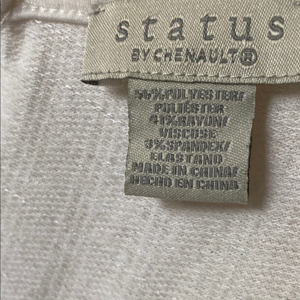 Status Off White V-Neck Knot Front 3/4 Sleeve Top Size L - Picture 6 of 7